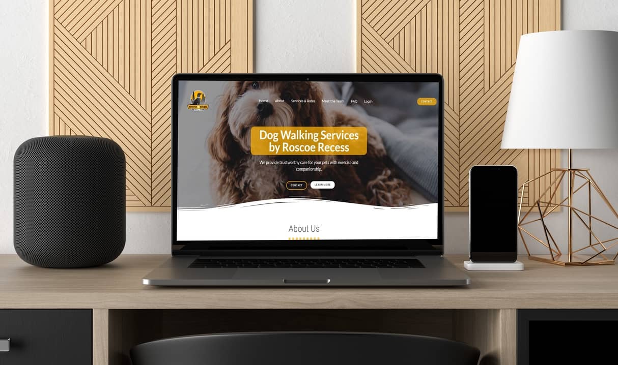 roscoe recess dog walking website design