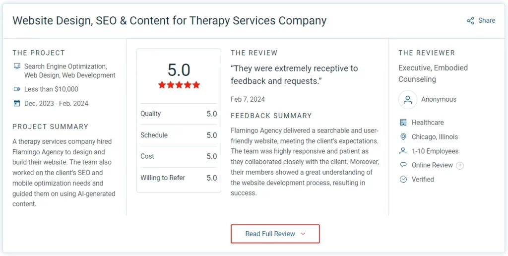 web design review from therapist